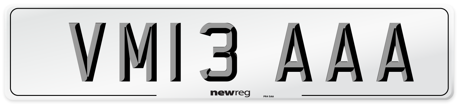 VM13 AAA Number Plate from New Reg